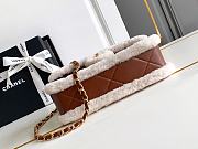 Chanel Flap Bag Shearling Lambskin & Gold-Tone Metal Beige & Brown - 16×23.5×7.5cm - 2