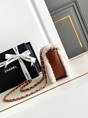 Chanel Mini Flap Bag Shearling Lambskin & Gold-Tone Metal Beige & Brown - 12×18×6cm - 2