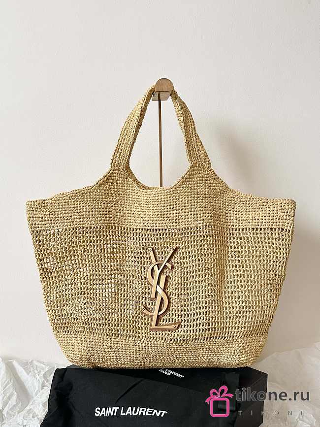 YSL Icare In Raffia Tote - 55x43x5cm - 1