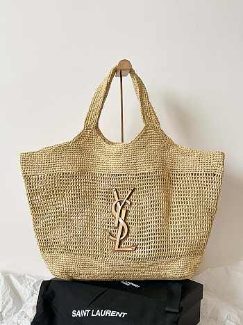 YSL Icare In Raffia Tote - 55x43x5cm