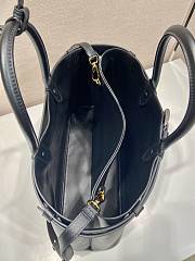 Prada Buckle Large Leather Handbag With Belt Black - 27.5x37.5x14cm - 3