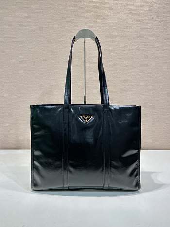 Prada Large Antique Nappa Leather Tote Black - 38x30x12cm