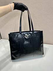 Prada Large Antique Nappa Leather Tote Black - 38x30x12cm - 2