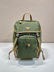 Prada Re-Nylon and Leather Backpack Green/ Brown - 45x27x15cm - 1