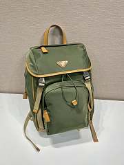 Prada Re-Nylon and Leather Backpack Green/ Brown - 45x27x15cm - 5