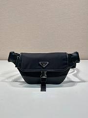 Prada Re-Nylon And Leather Shoulder Bag Black - 18x15x5cm - 1