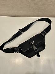 Prada Re-Nylon And Leather Shoulder Bag Black - 18x15x5cm - 5