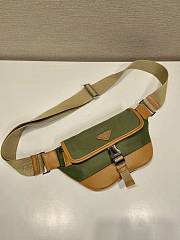 Prada Re-Nylon And Leather Shoulder Bag Green/ Brown - 18x15x5cm - 4