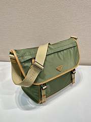 Prada Re-Nylon And Leather Shoulder Bag Green/ Brown - 30x28.5x14.5cm - 6