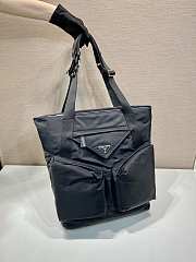 Prada Re-Nylon And Leather Tote Bag Black - 42.5x31.5x16cm - 6