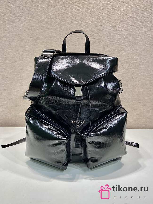 Prada Leather Backpack Black - 40x30x17cm - 1