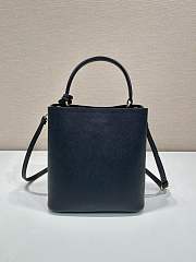 Prada Medium Saffiano Leather Prada Panier Bag Black - 22.5x21.5x13cm - 5