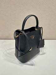 Prada Medium Saffiano Leather Prada Panier Bag Black - 22.5x21.5x13cm - 4