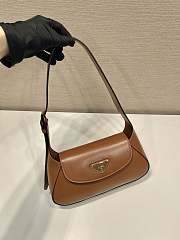 Prada Small Leather Shoulder Bag Brown - 25x12x5.5cm - 2