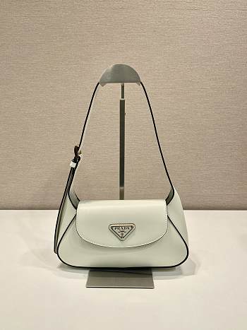 Prada Small Leather Shoulder Bag White - 25x12x5.5cm