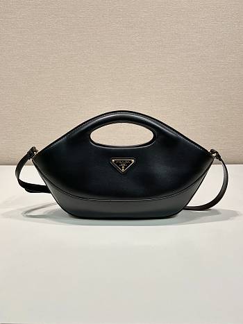 Prada Medium Leather Handbag Black - 31.5x12.5x4.5cm