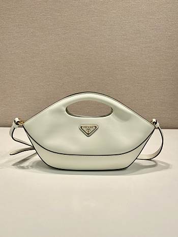 Prada Medium Leather Handbag White - 31.5x12.5x4.5cm