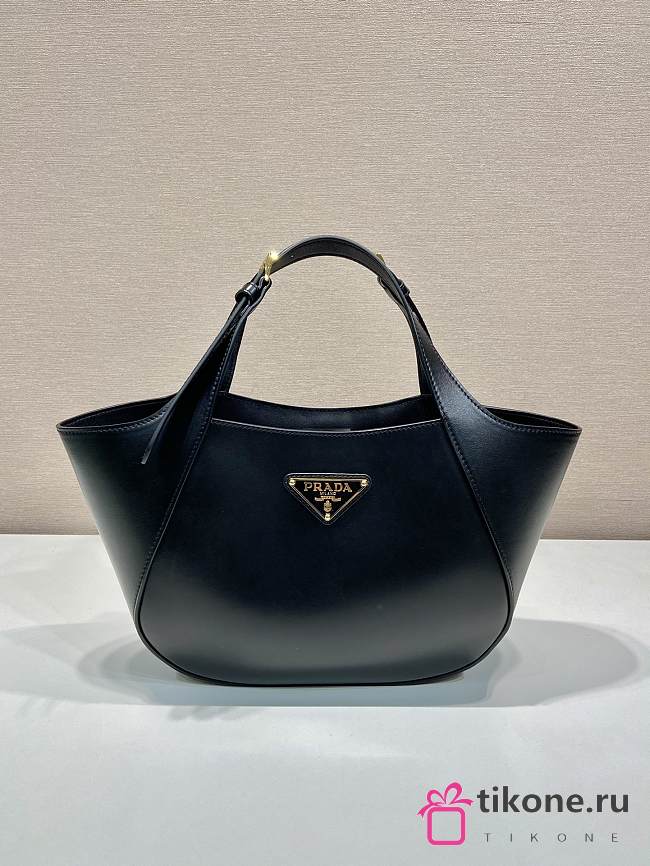 Prada Prada Medium Leather Tote Bag Black - 28x20.5x7.5cm - 1