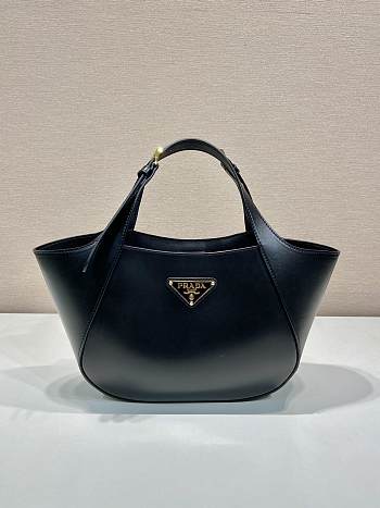 Prada Prada Medium Leather Tote Bag Black - 28x20.5x7.5cm