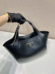 Prada Prada Medium Leather Tote Bag Black - 28x20.5x7.5cm - 5