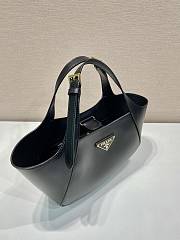 Prada Prada Medium Leather Tote Bag Black - 28x20.5x7.5cm - 4