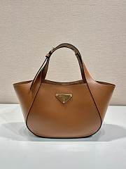 Prada Prada Medium Leather Tote Bag Brown - 28x20.5x7.5cm - 1