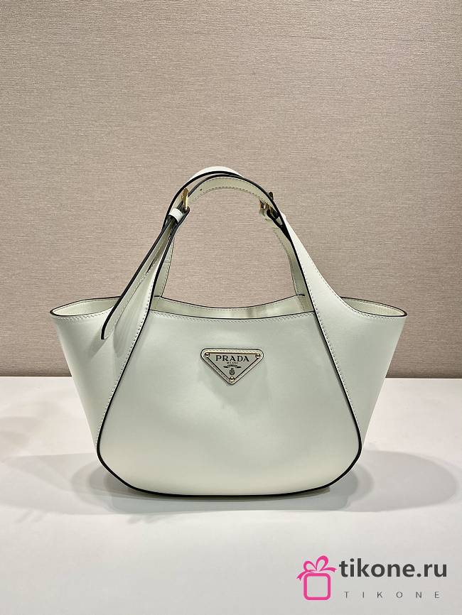 Prada Prada Medium Leather Tote Bag White - 28x20.5x7.5cm - 1