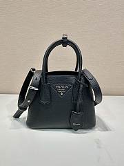 Prada Double Saffiano Leather Mini Bag Black - 25x18.5x12.5cm - 1