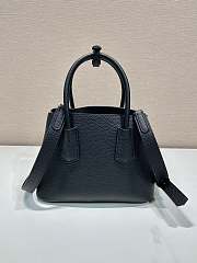 Prada Double Saffiano Leather Mini Bag Black - 25x18.5x12.5cm - 3