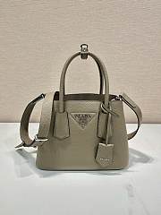 Prada Double Saffiano Leather Mini Bag Gray - 25x18.5x12.5cm - 1