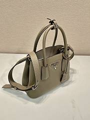 Prada Double Saffiano Leather Mini Bag Gray - 25x18.5x12.5cm - 5