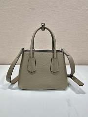 Prada Double Saffiano Leather Mini Bag Gray - 25x18.5x12.5cm - 3