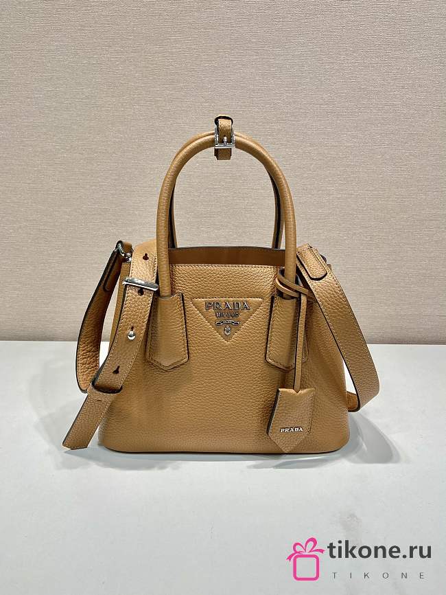 Prada Double Saffiano Leather Mini Bag Brown - 25x18.5x12.5cm - 1