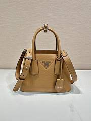 Prada Double Saffiano Leather Mini Bag Brown - 25x18.5x12.5cm - 1