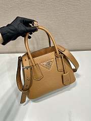 Prada Double Saffiano Leather Mini Bag Brown - 25x18.5x12.5cm - 2