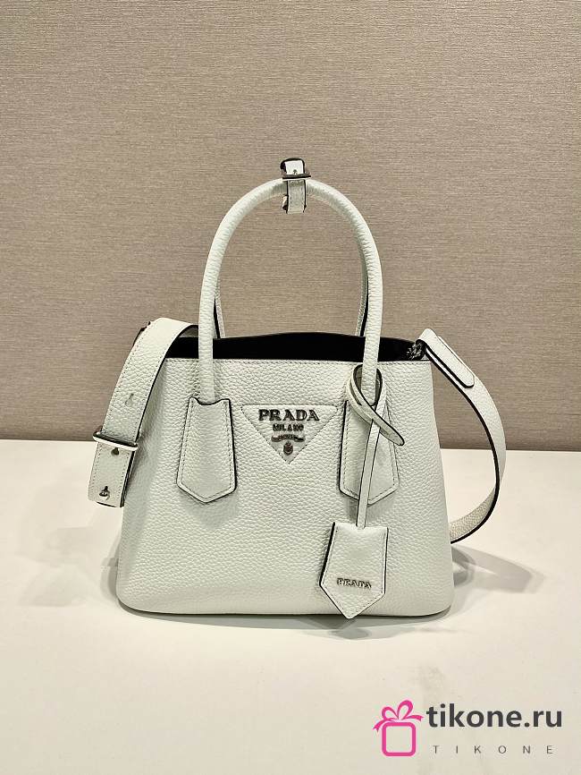 Prada Double Saffiano Leather Mini Bag White - 25x18.5x12.5cm - 1