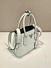 Prada Double Saffiano Leather Mini Bag White - 25x18.5x12.5cm - 4