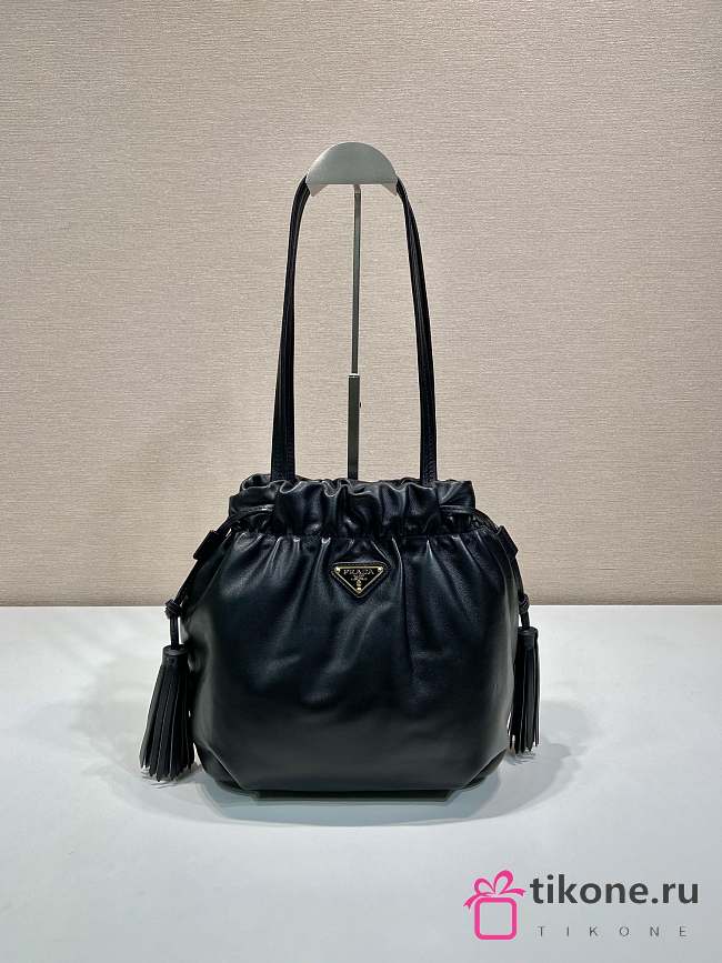 Prada Nappa Leather Shoulder Bag Black - 30x23x15cm - 1