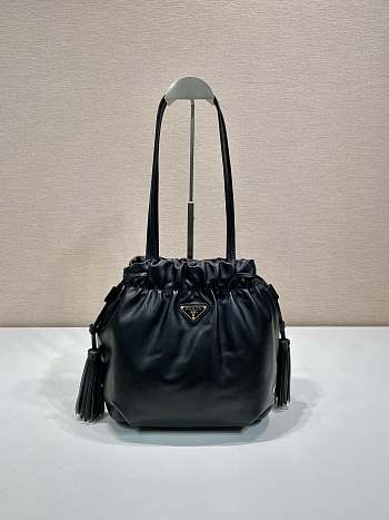 Prada Nappa Leather Shoulder Bag Black - 30x23x15cm