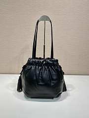 Prada Nappa Leather Shoulder Bag Black - 30x23x15cm - 5