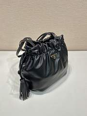 Prada Nappa Leather Shoulder Bag Black - 30x23x15cm - 4