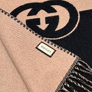 Gucci Wool With Interlocking G Scarf Beige/ Black - 2