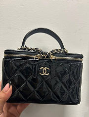 Chanel Clutch With Strap Patent Leather & Gold Metal Dark Brown - 9.5×17×8cm - 6