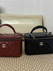 Chanel Clutch With Strap Patent Leather & Gold Metal Dark Brown - 9.5×17×8cm - 3