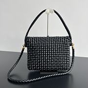 Botega Veneta Swing Intrecciato Leather Shoulder Bag Black - 25x19x6cm - 3