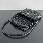 Botega Veneta Swing Intrecciato Leather Shoulder Bag Black - 25x19x6cm - 6