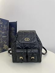 Medium Dior Caro Backpack Black Macrocannage Lambskin - 23x26.7x12.5cm - 1