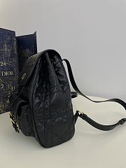 Medium Dior Caro Backpack Black Macrocannage Lambskin - 23x26.7x12.5cm - 5