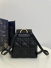 Medium Dior Caro Backpack Black Macrocannage Lambskin - 23x26.7x12.5cm - 4