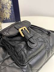 Small Dior Caro Backpack Black Macrocannage Lambskin - 19.5x18.5x8.5cm - 6